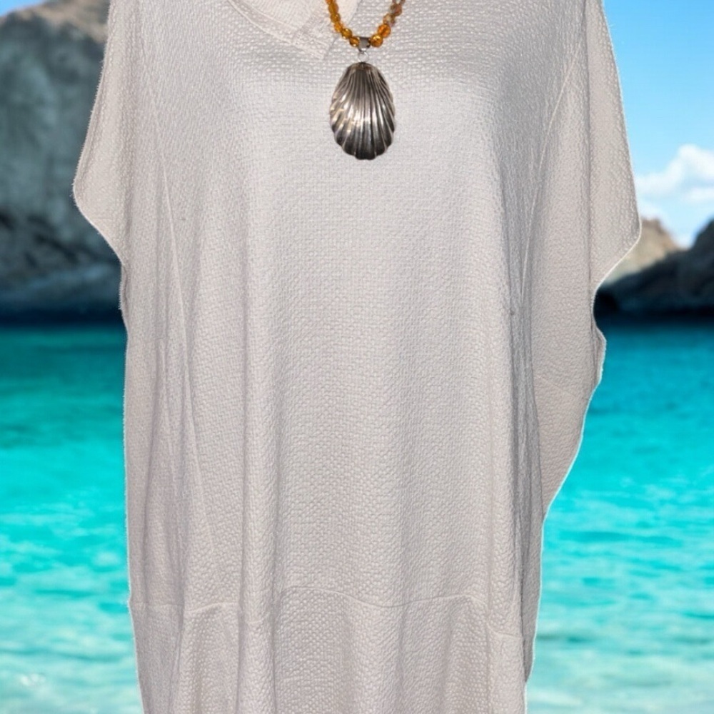 Free People Women’s Oversized Free People Beach Cream Swimsuit Cover/ Dress - Picture 2 of 11